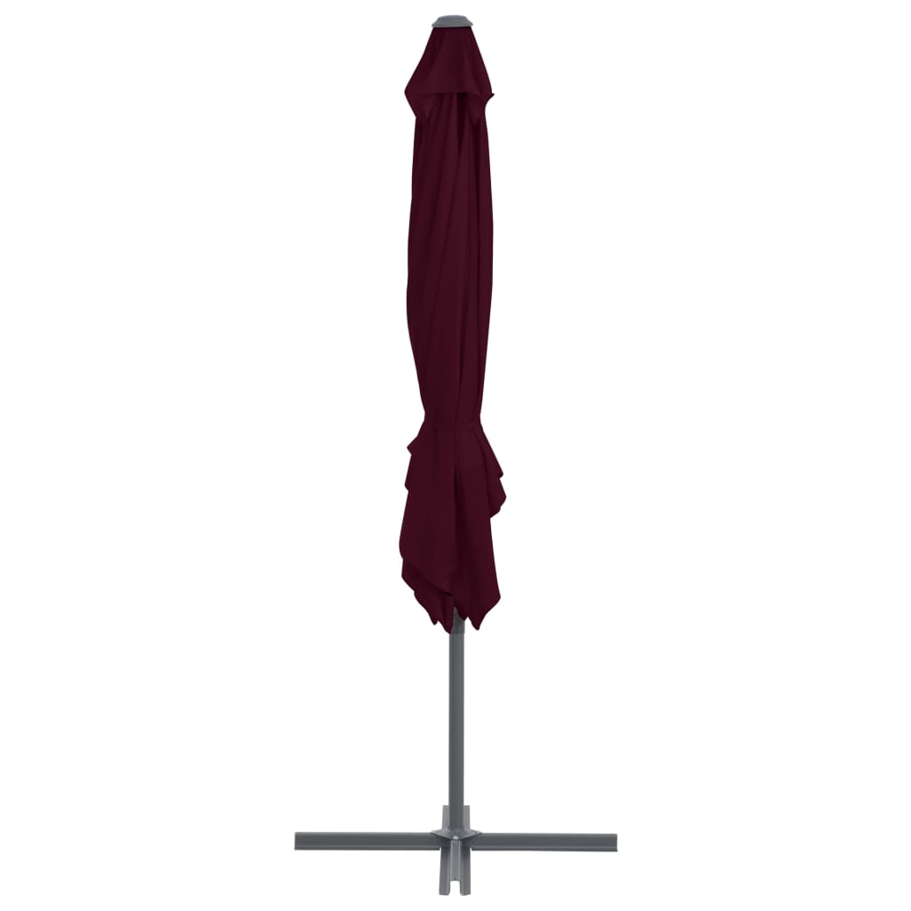 Cantilever Garden Parasol with Steel Pole Bordeaux Red 250x250 cm