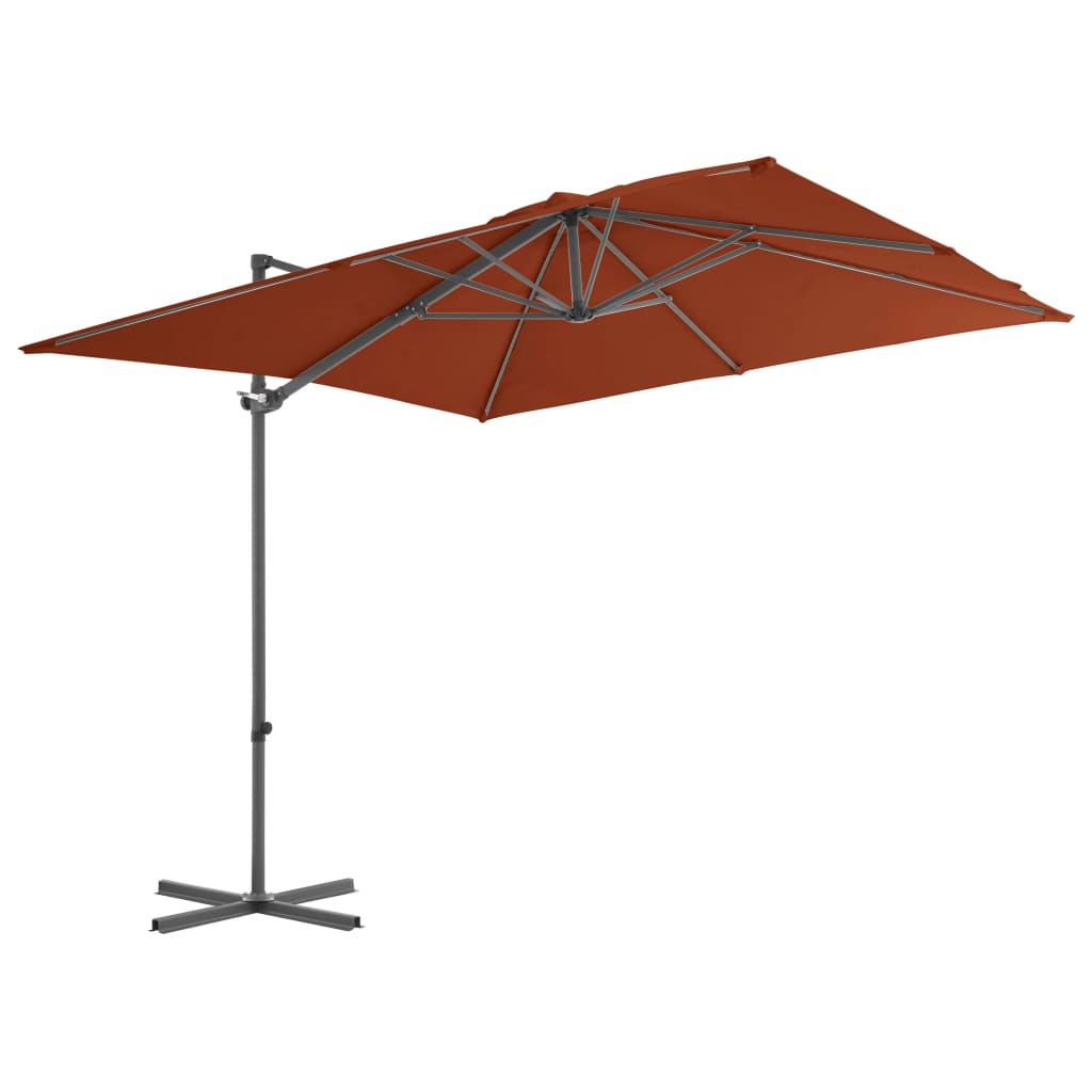 Cantilever Umbrella with Steel Pole Terracotta 250x250 cm