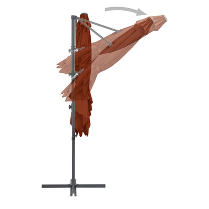 Cantilever Umbrella with Steel Pole Terracotta 250x250 cm