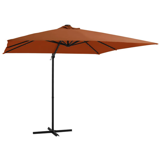 Cantilever Umbrella with LED lights Terracotta 250x250 cm