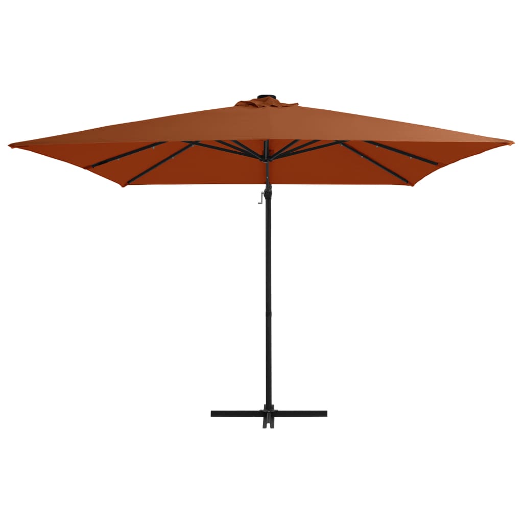 Cantilever Umbrella with LED lights Terracotta 250x250 cm