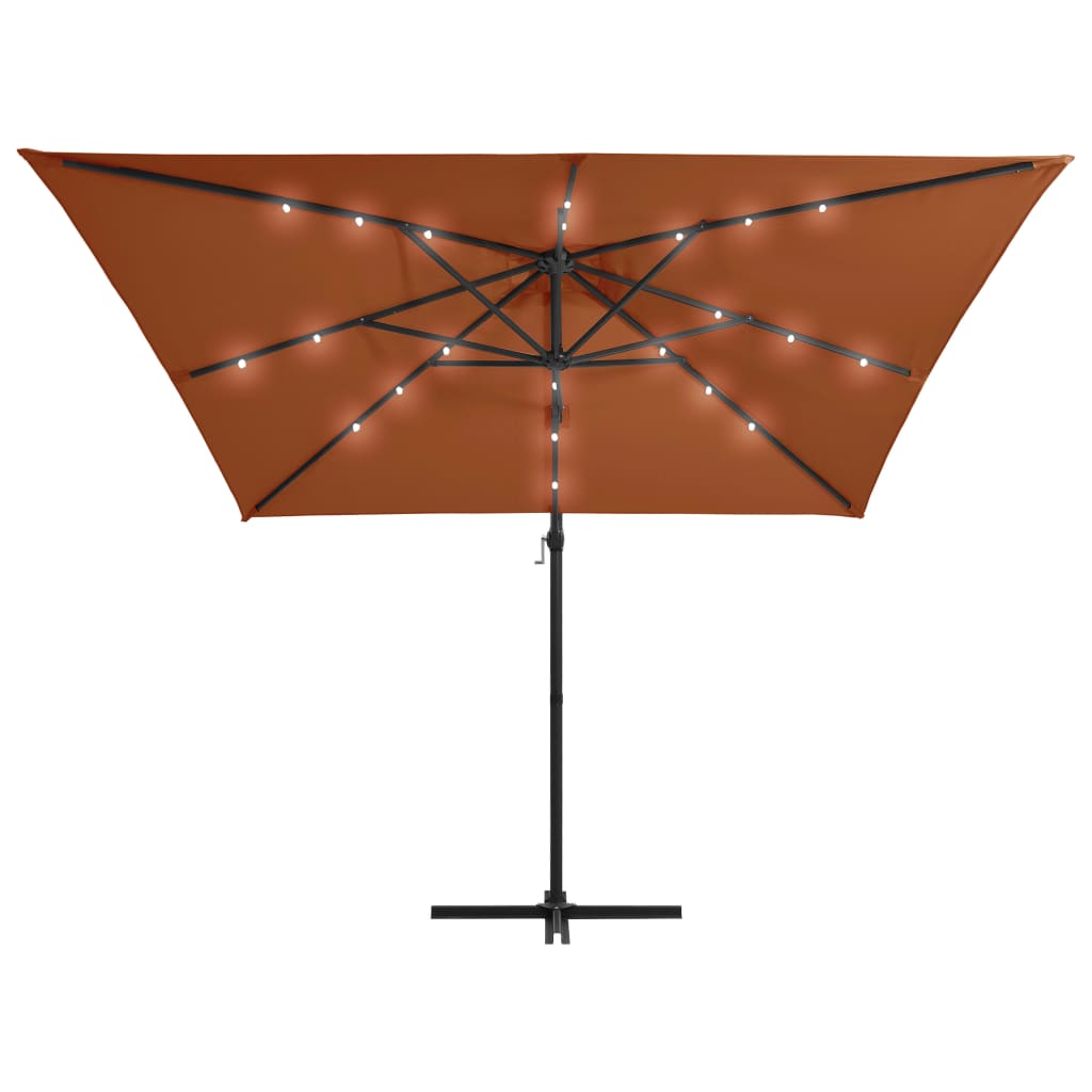 Cantilever Umbrella with LED lights Terracotta 250x250 cm