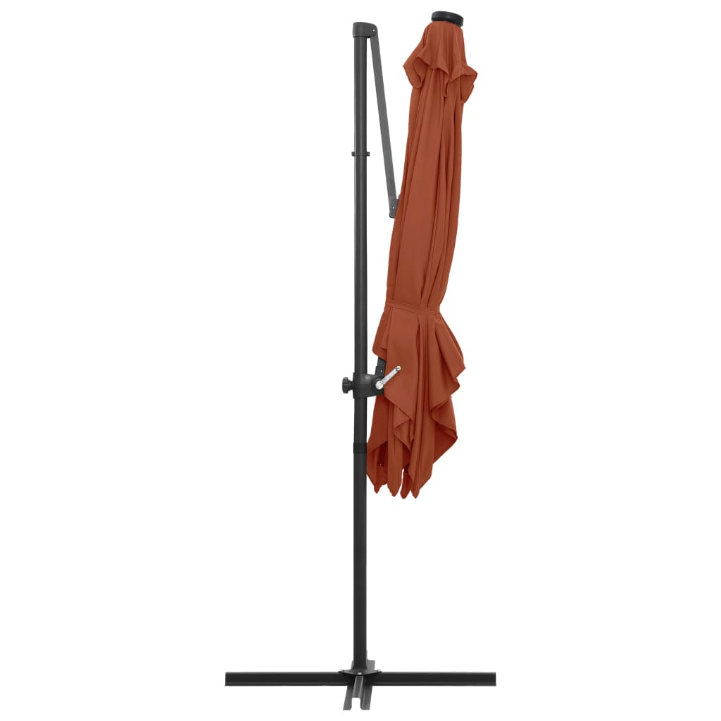 Cantilever Umbrella with LED lights Terracotta 250x250 cm