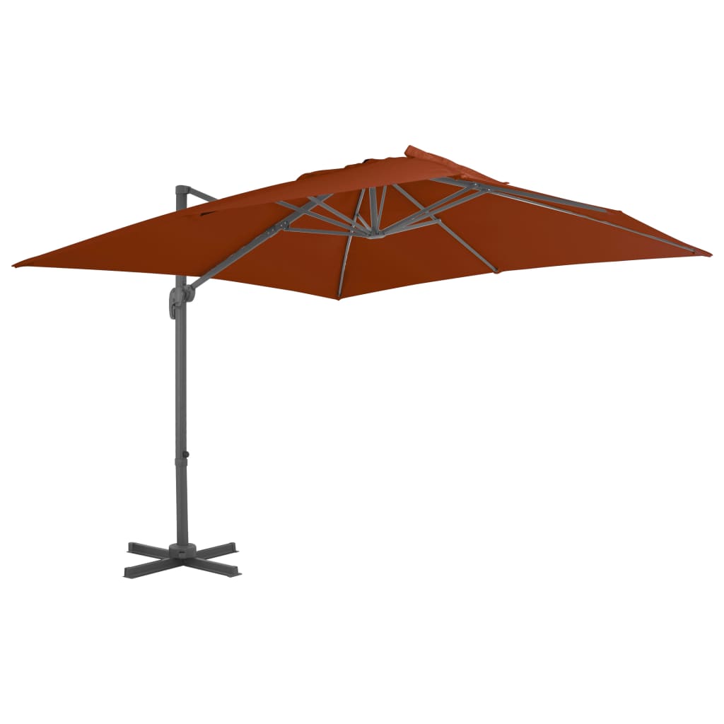 Cantilever Garden Parasol with Aluminium Pole Terracotta 300x300 cm