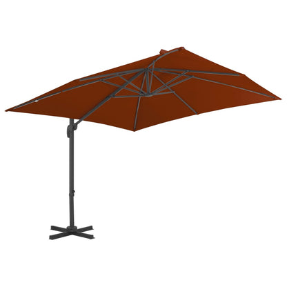 Cantilever Garden Parasol with Aluminium Pole Terracotta 300x300 cm