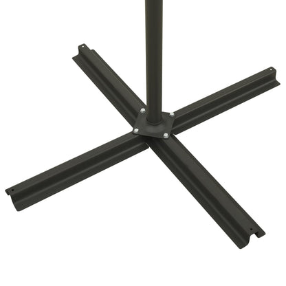 Cantilever Umbrella with Pole and LED Lights Black 300 cm