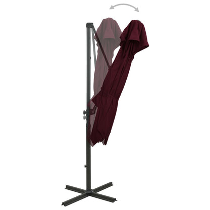 Cantilever Garden Parasol with Double Top 250x250 cm Bordeaux Red