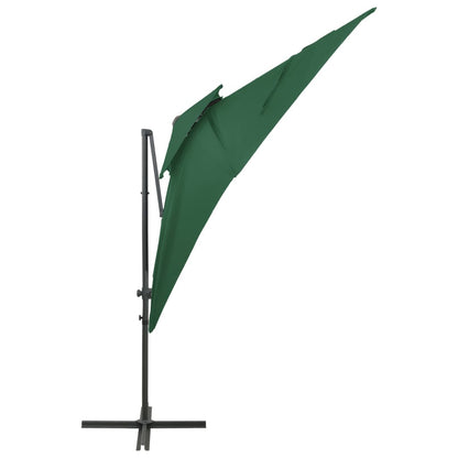 Cantilever Umbrella with Double Top Green 250x250 cm