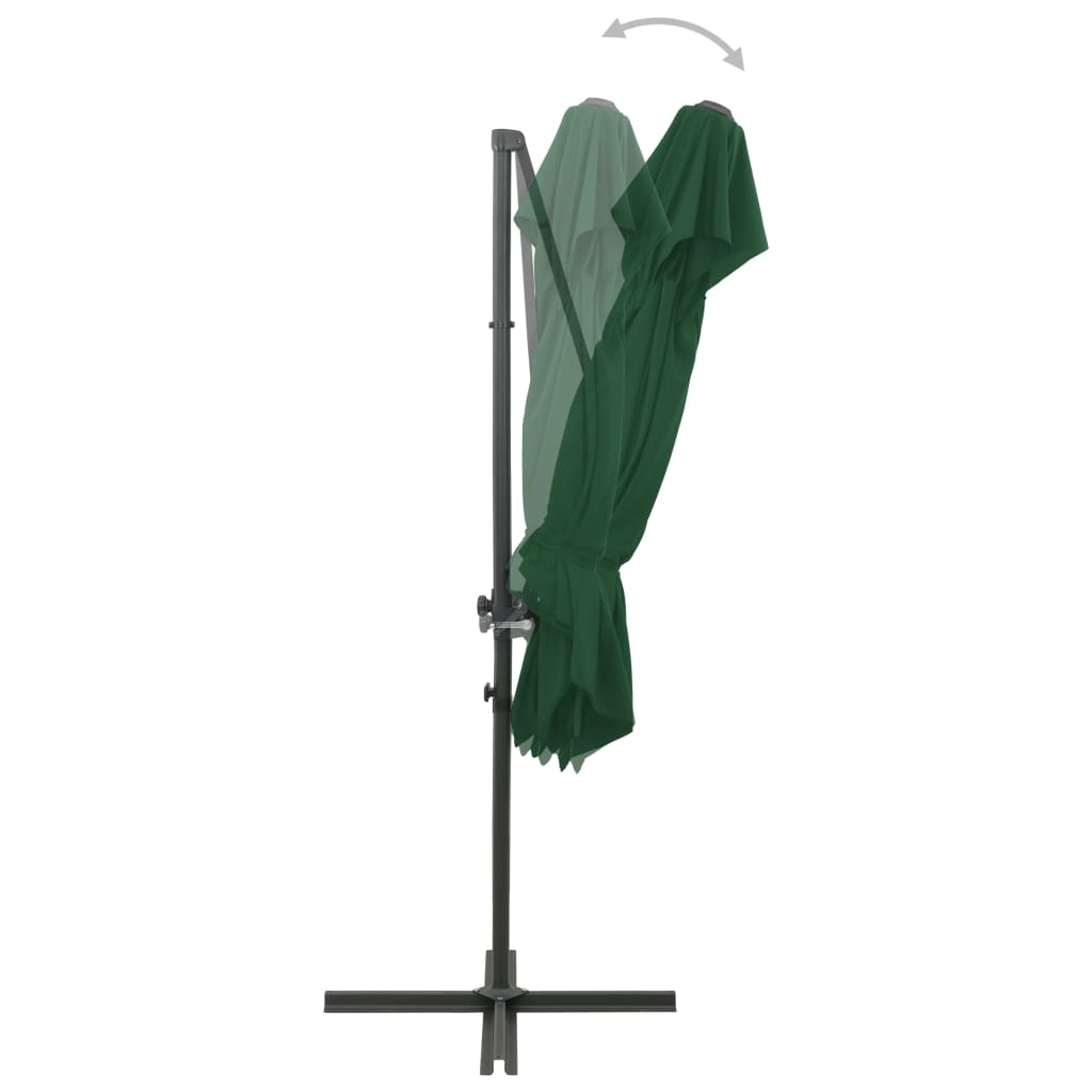 Cantilever Umbrella with Double Top Green 250x250 cm