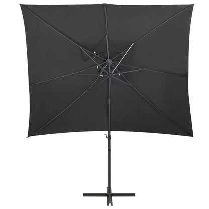 Cantilever Garden Parasol with Double Top Anthracite 250x250 cm