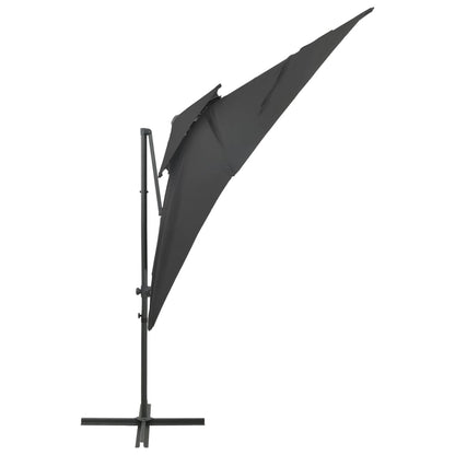 Cantilever Garden Parasol with Double Top Anthracite 250x250 cm