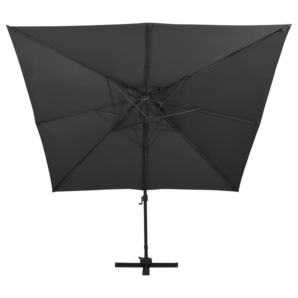 Cantilever Garden Parasol with Double Top 300x300 cm Black