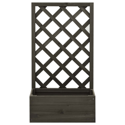 Garden Trellis Planter Grey 50x25x90 cm Solid Firwood