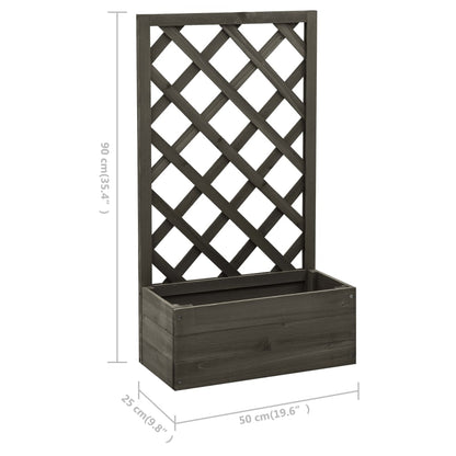 Garden Trellis Planter Grey 50x25x90 cm Solid Firwood