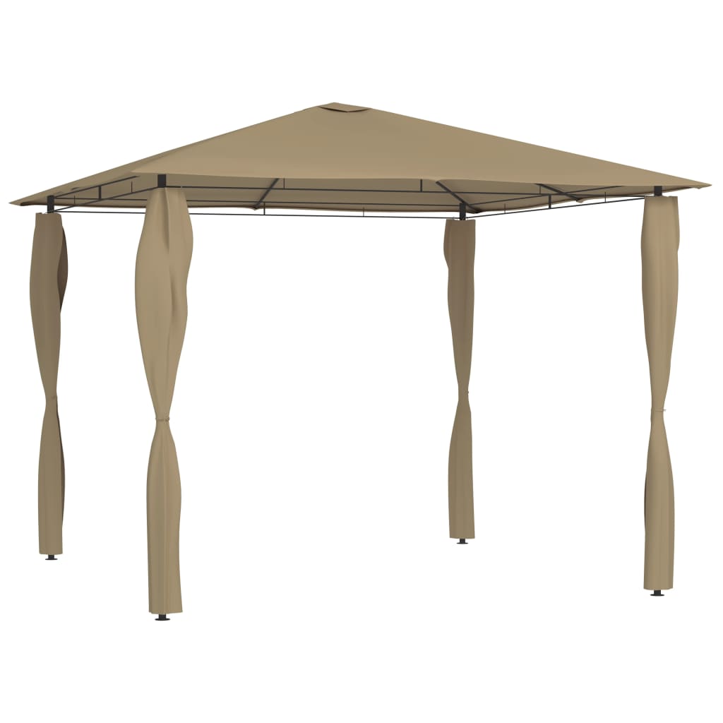 Gazebo with Post Covers 3x3x2.6 m Taupe 160 g/m²