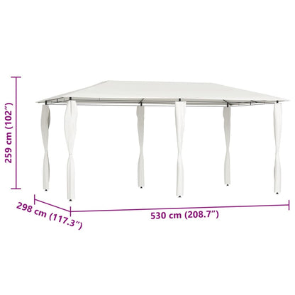 Gazebo with Post Covers 2.98x5.3x2.59 m Cream 160 g/m²