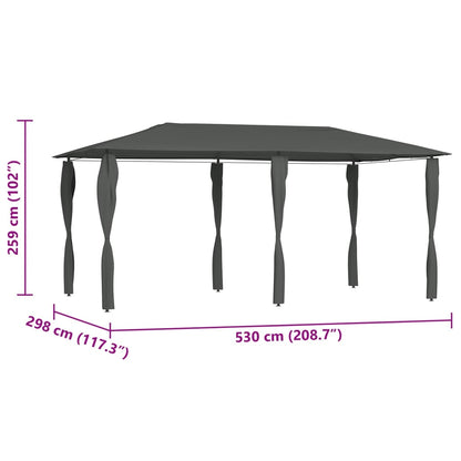 Gazebo with Post Covers 2.98x5.3x2.59 m Anthracite 160 g/m²