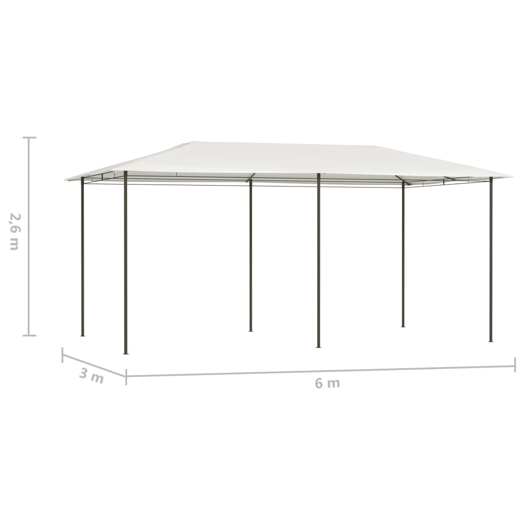 Gazebo 2.98x5.3x2.59 m Cream 160 g/m²