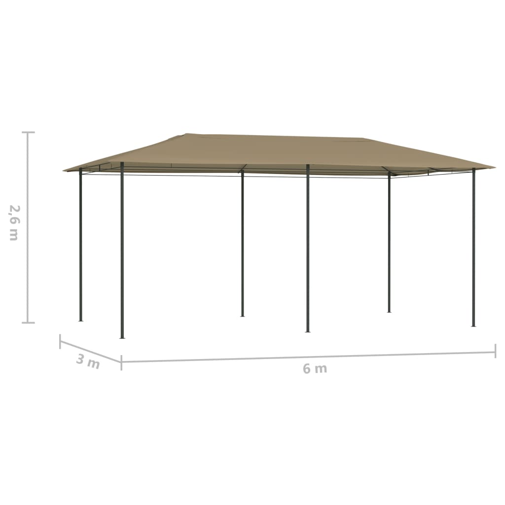 Gazebo 2.98x5.3x2.59 m Taupe 160 g/m²