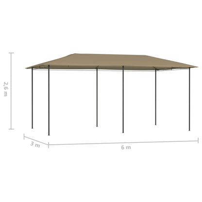 Gazebo 2.98x5.3x2.59 m Taupe 160 g/m²