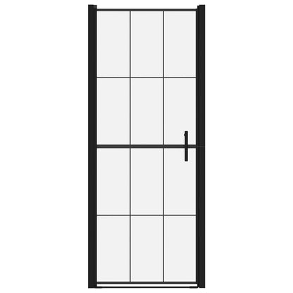 Shower Door Tempered Glass 81x195 cm Black