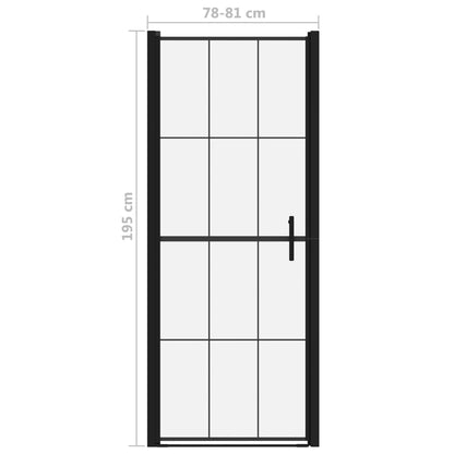 Shower Door Tempered Glass 81x195 cm Black