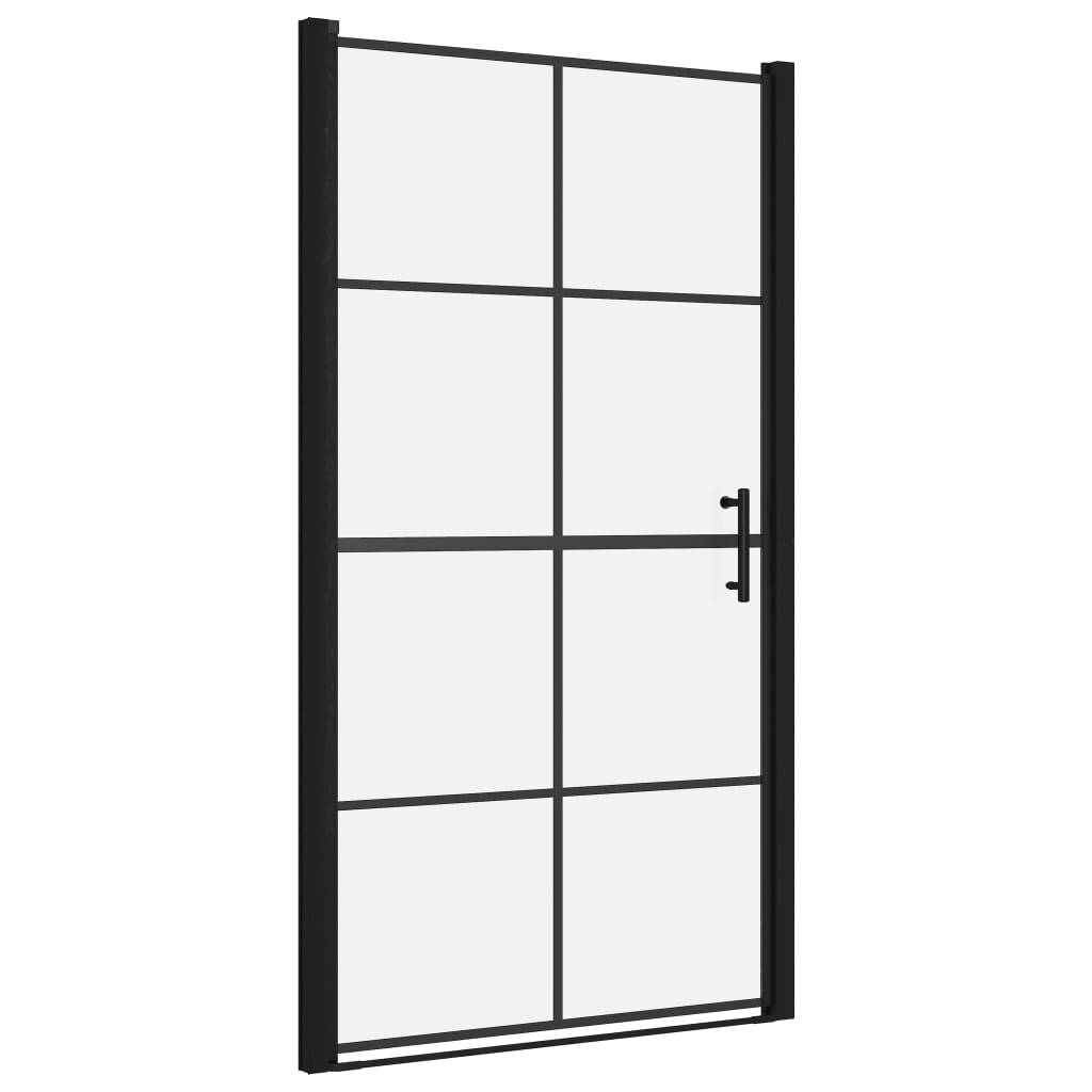 Shower Doors Tempered Glass 100x178 cm Black