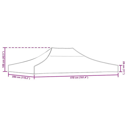 Party Tent Roof 4x3 m Beige 270 g/m²