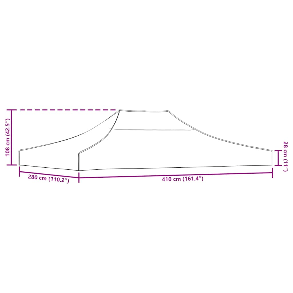 Party Tent Roof 4x3 m Terracotta 270 g/m²