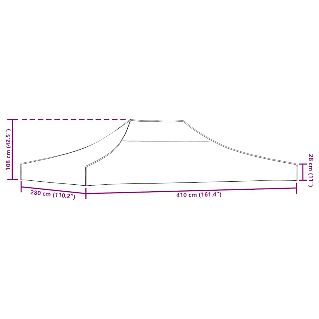 Party Tent Roof 4x3 m Yellow 270 g/m²