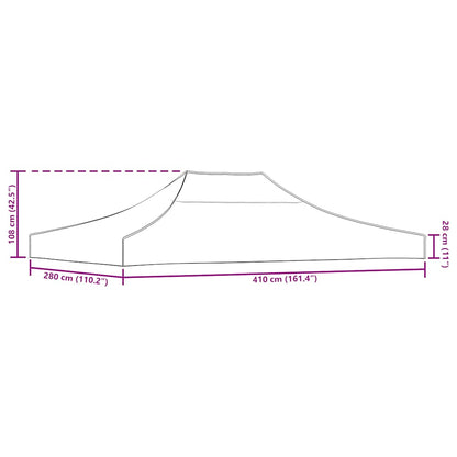 Party Tent Roof 4x3 m Yellow 270 g/m²