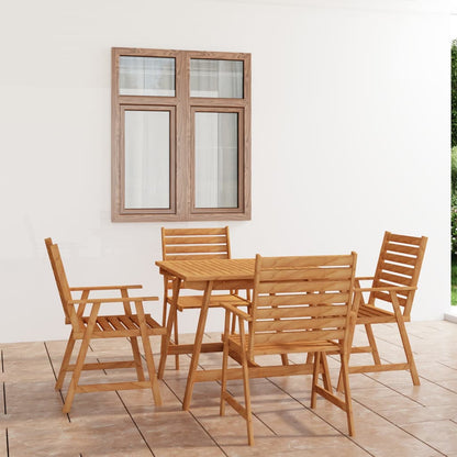 5 Piece Garden Dining Set Solid Acacia Wood