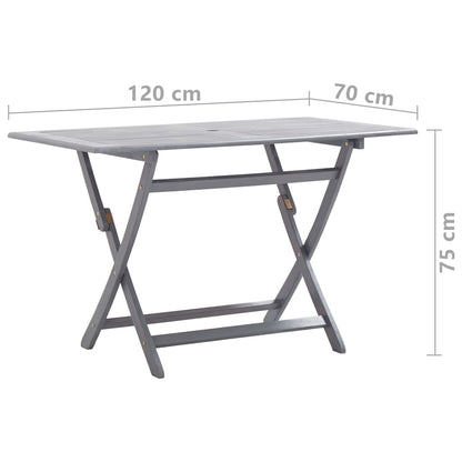 7 Piece Garden Dining Set Solid Acacia Wood Grey