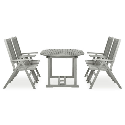 5 Piece Garden Dining Set Solid Acacia Wood Grey