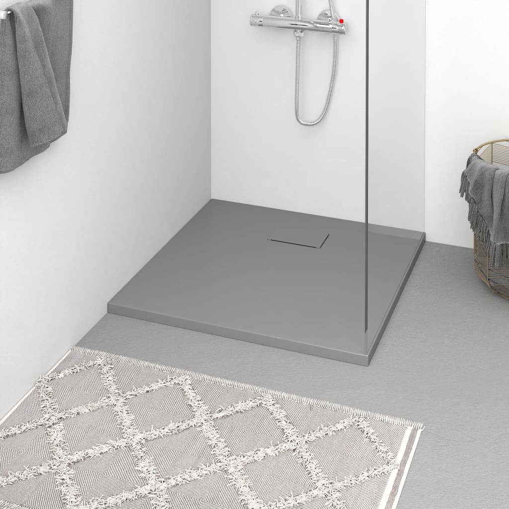 Shower Base Tray SMC Grey 90x90 cm