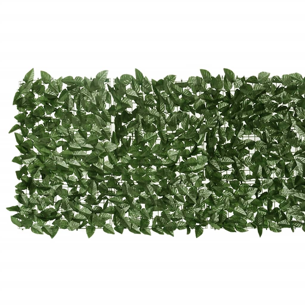 Balcony Screen with Dark Green Leaves 300x75 cm