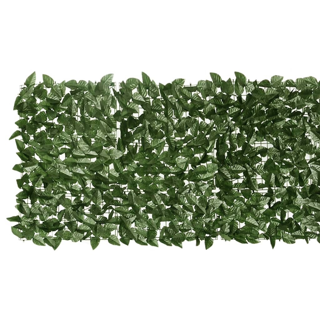 Balcony Screen with Dark Green Leaves 400x75 cm