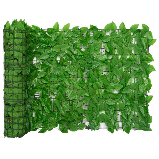 Balcony Screen with Green Leaves 600x75 cm