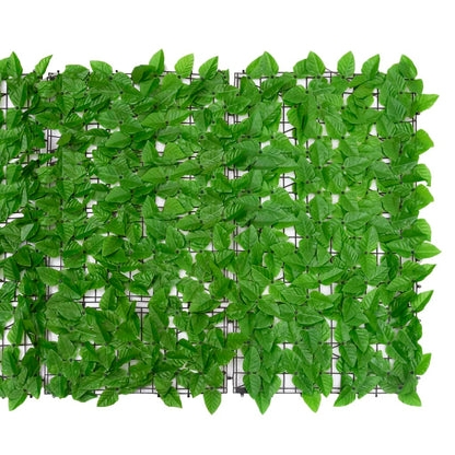 Balcony Screen with Green Leaves 300x100 cm