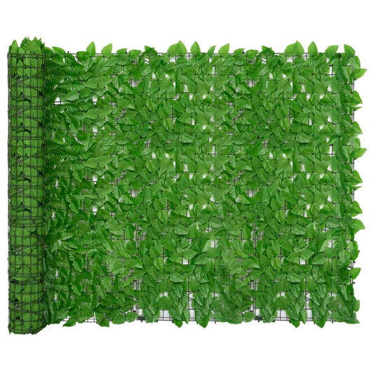 Balcony Screen with Green Leaves 500x150 cm