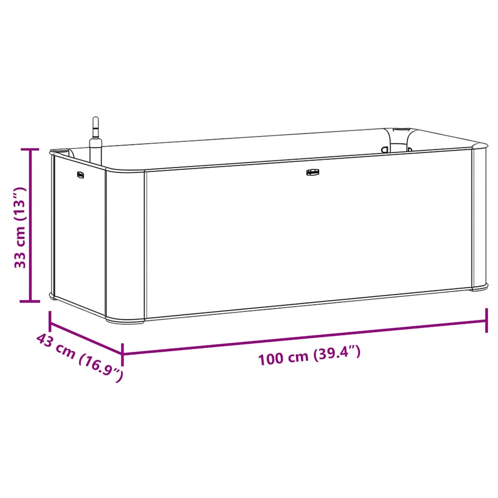 Garden Raised Bed with Self Watering System White 100x43x33 cm