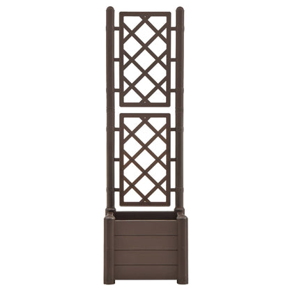 Garden Planter with Trellis 43x43x142 cm PP Mocha