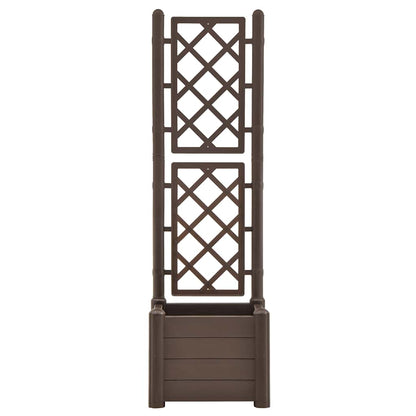 Garden Planter with Trellis 43x43x142 cm PP Mocha