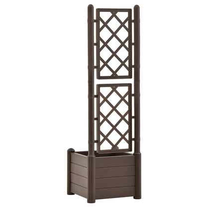 Garden Planter with Trellis 43x43x142 cm PP Mocha