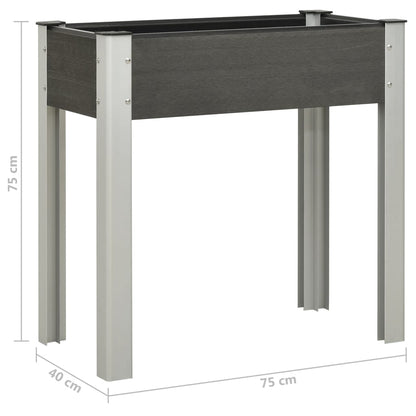 Garden Raised Bed 75x40x75 cm WPC Grey