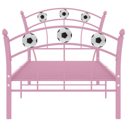 Bed Frame without Mattress Pink Metal 90x200 cm