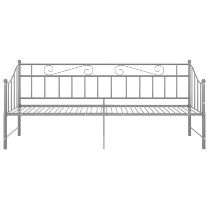 Pull-out Sofa Bed Frame without Mattress Grey Metal 90x200 cm