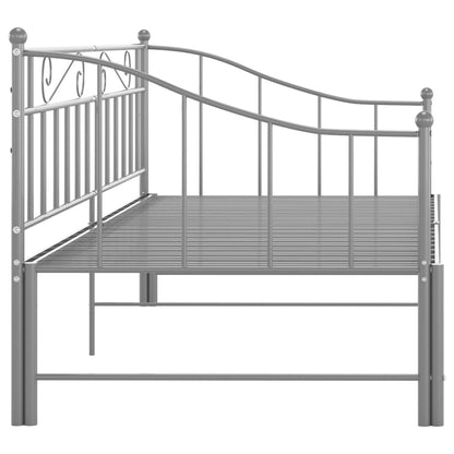 Pull-out Sofa Bed Frame without Mattress Grey Metal 90x200 cm