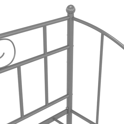 Pull-out Sofa Bed Frame without Mattress Grey Metal 90x200 cm