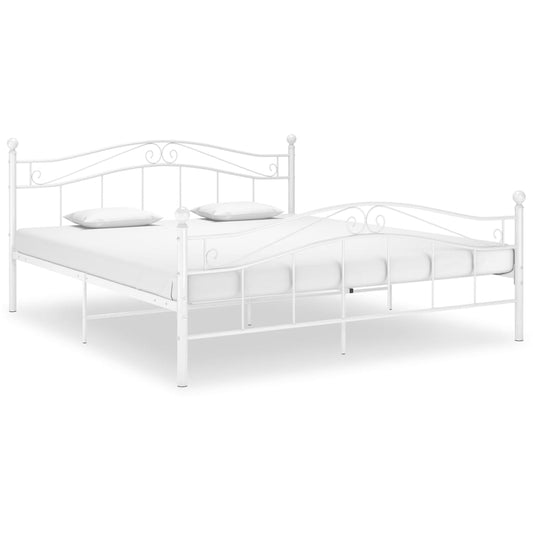 Bed Frame without Mattress White Metal 140x200 cm